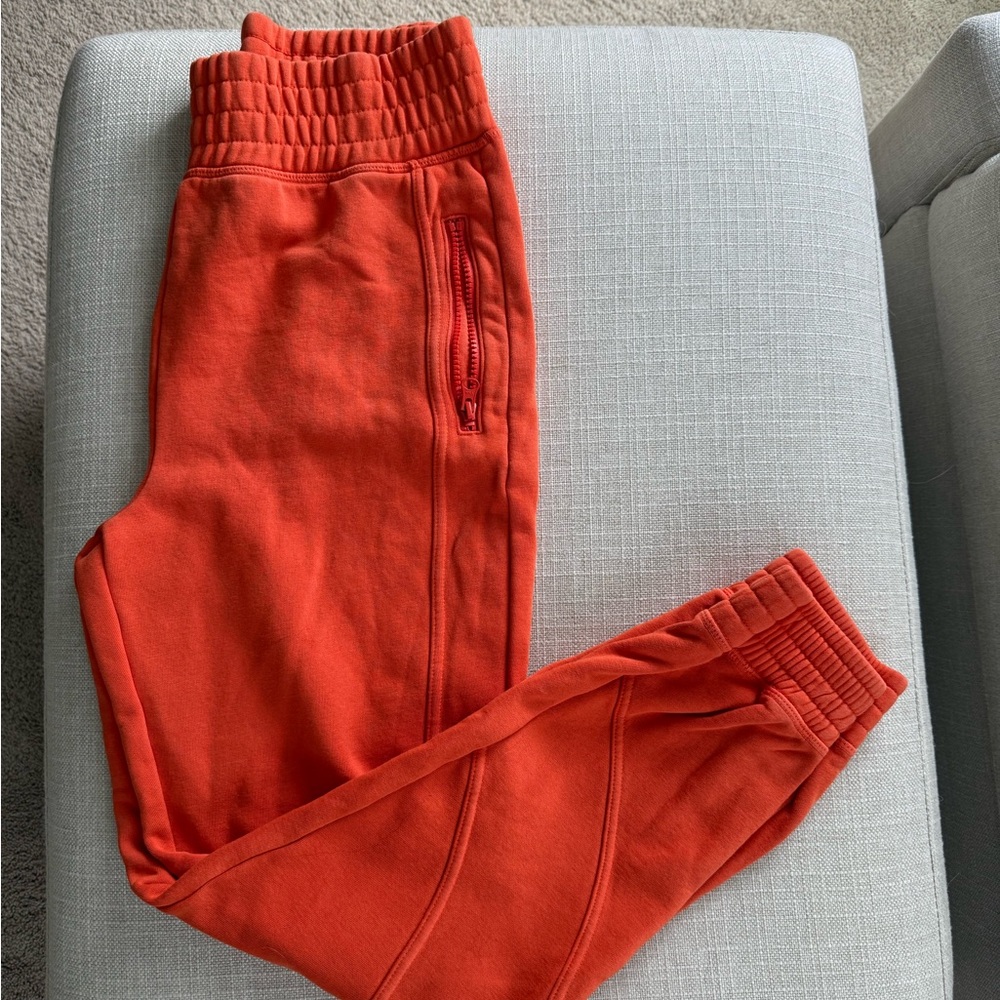 Fabletics Orange Sweatpants Joggers with Elastic Waistband